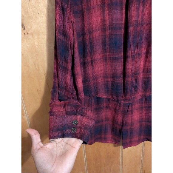 Democracy Womens Pink Shirt Plaid Long Sleeve Button Down Long Sleeve Size M - Picture 10 of 13